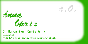 anna opris business card